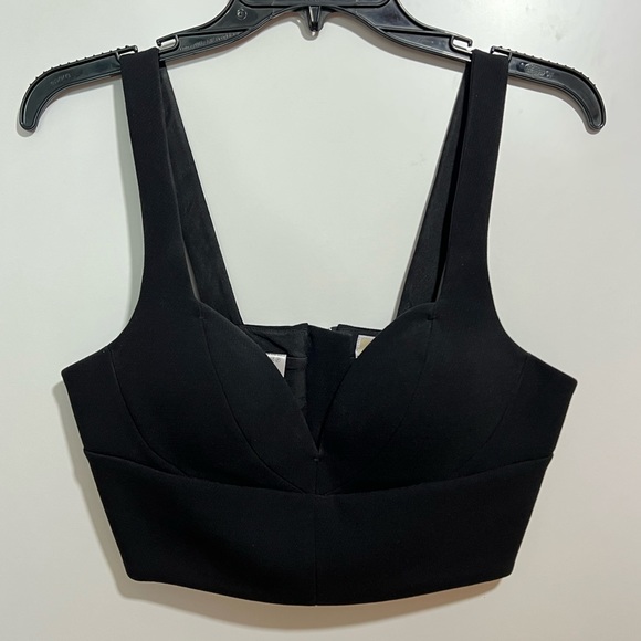 Michael Kors BUSTIER/ CORSET/ structured black crop top - Picture 3 of 5